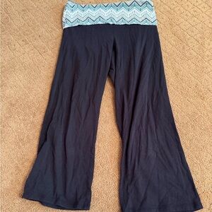 No Boundaries Black Pants with Patterned Waistband